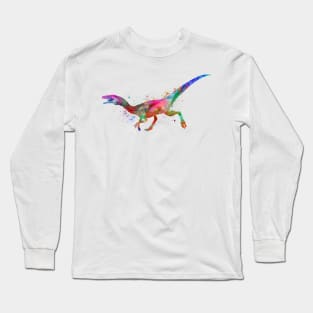 Compsognathus in watercolor Long Sleeve T-Shirt